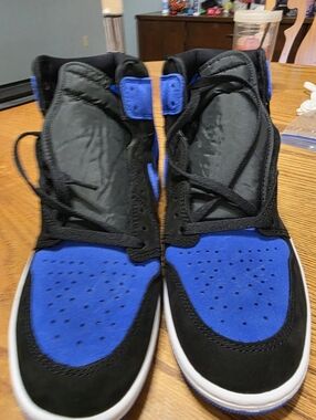 Jordan 1 Retro  Size 11m Black & Blue High-Top Sneakers - Brand New